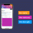 phone with an animation of the words people not pixels