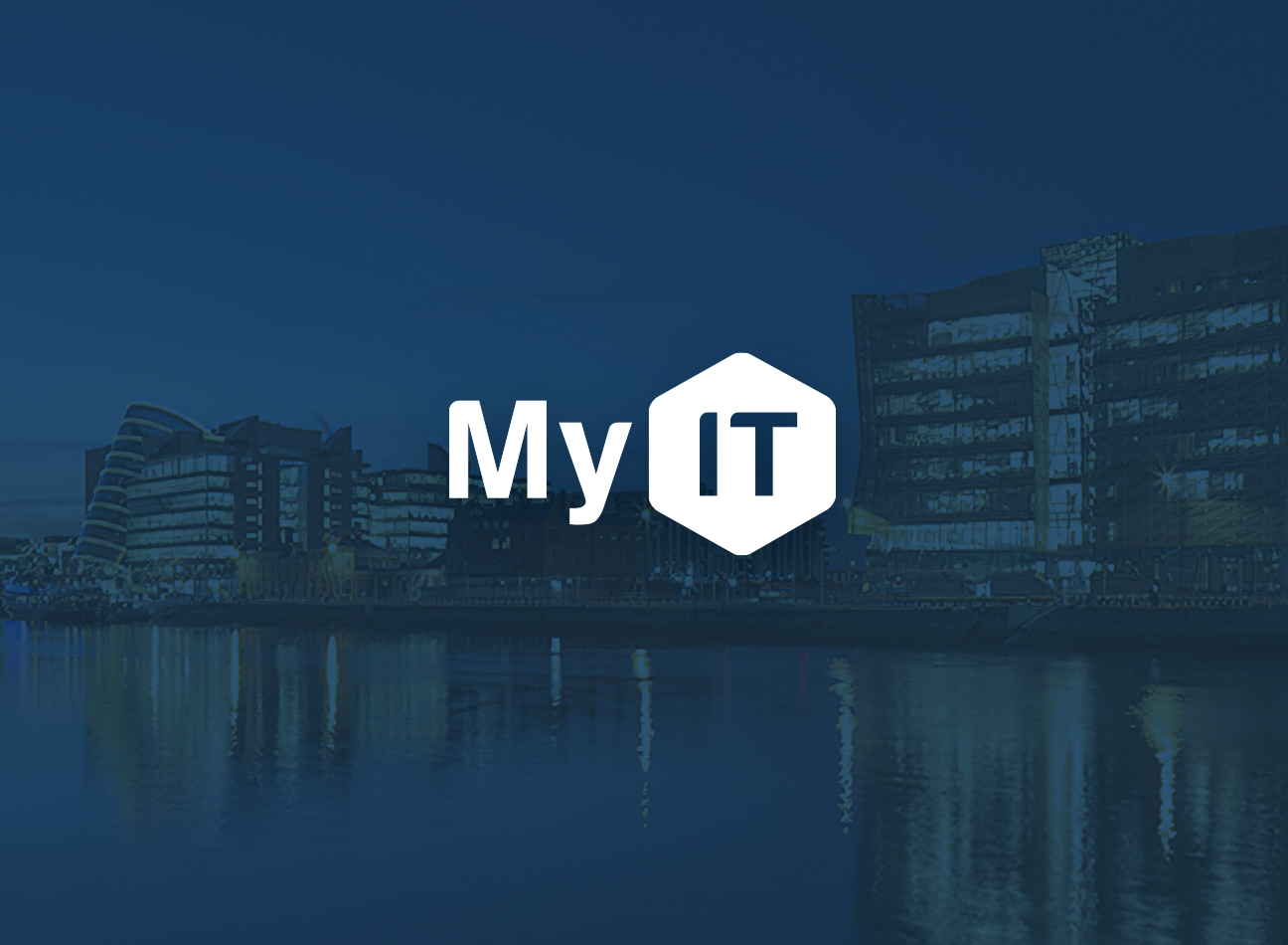 My IT logo on a background showing an image of the Central Bank of Ireland in Dublin